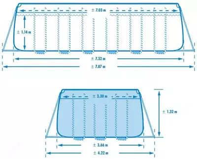  Прямоугольный Бассейн INTEX 26364 Ultra XTR Frame - TexnoZone
