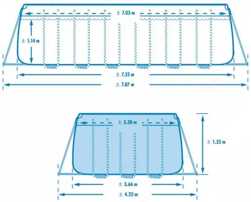  INTEX 26364 Ultra XTR Frame Прямоугольный Бассейн 732×366×132 см - TexnoZone