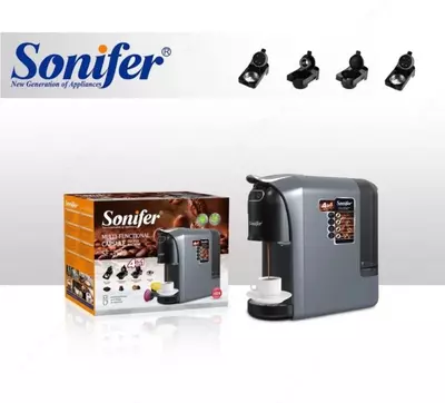 Кофеварка 4 в 1 (капсульная) "SONIFER" SF-3579, 400W (Черная/серебристая)