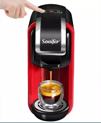 Кофемашина 3 в 1 (капсульная) "SONIFER" SF-3547, 1450W (Черная/красная)