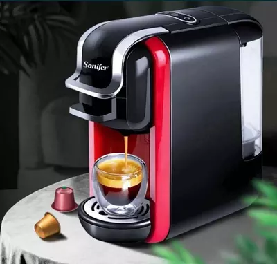 Кофемашина 3 в 1 (капсульная) "SONIFER" SF-3547, 1450W (Черная/красная)