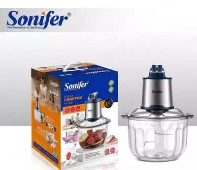 Чоппер-измельчитель "SONIFER" SF-8123, 600W, 1.2 л (Серый/стальной)