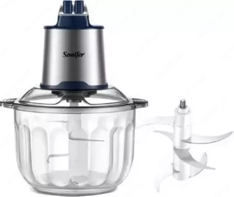 Чоппер-измельчитель "SONIFER" SF-8123, 600W, 1.2 л (Серый/стальной)