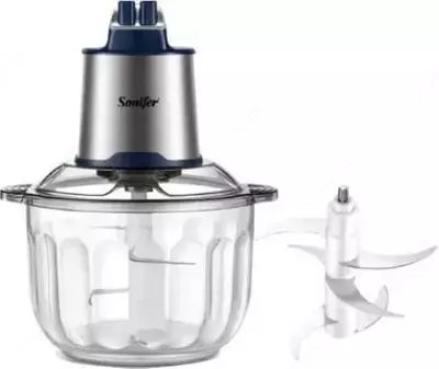 Чоппер-измельчитель "SONIFER" SF-8123, 600W, 1.2 л (Серый/стальной)