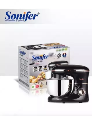 Planetar mikser "Sonifer" SF-8064, 3 ta qo'shimcha, 1400 Vt, 5,5 l (Kumush/qora)