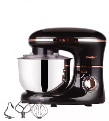 Planetar mikser "Sonifer" SF-8064, 3 ta qo'shimcha, 1400 Vt, 5,5 l (Kumush/qora)