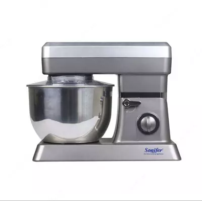 Планетарный миксер "Sonifer" SF-8066, 3 насадки, 1500W, 8 л (Серебристый)