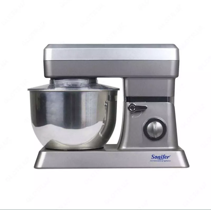Планетарный миксер "Sonifer" SF-8066, 3 насадки, 1500W, 8 л (Серебристый)