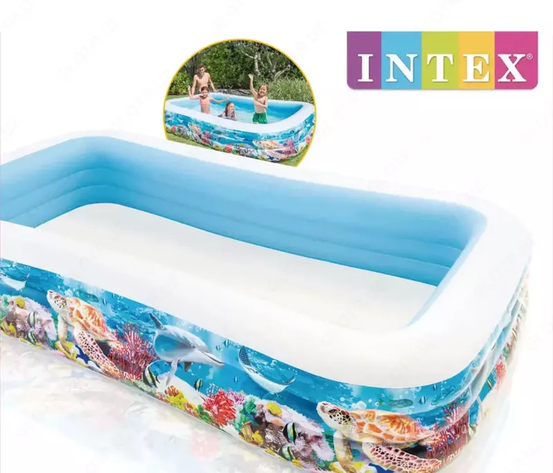 Бассейн надувной (прямоугольный) "INTEX" Морская жизнь, 305х183х56 см (Арт.- 58485)
