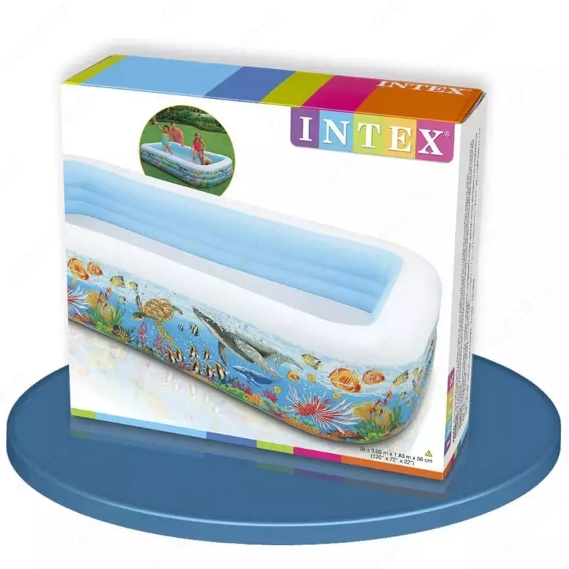 Бассейн надувной (прямоугольный) "INTEX" Морская жизнь, 305х183х56 см (Арт.- 58485)
