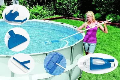 Набор для чистки бассейна "INTEX" с выдвижной рукояткой 279 см, Арт. - 28003