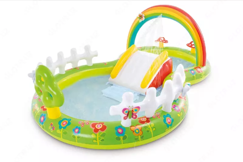 Hovuzli o'yin markazi "Intex" Mening bog'im, 290 x 180 x 104 sm, slayd, favvora (Art. - 57154)