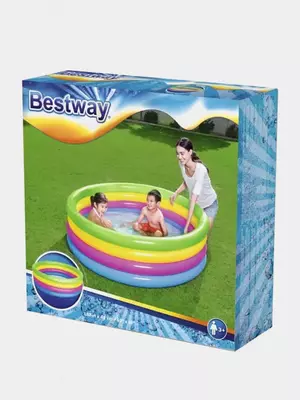 Детский надувной бассейн (круглый) "Bestway" Радуга, d 157 х 46 см (Арт. - 51117) Цв. ассорти