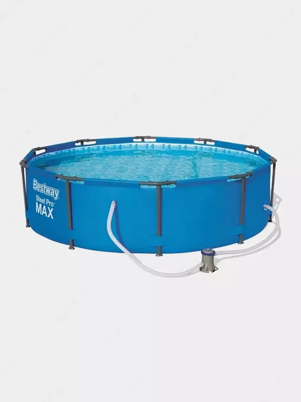 Сборный бассейн (круглый) с аксессуарами "Bestway" Steel Pro MAX 56984, каркасный, d 305 х 100 см (Синий)