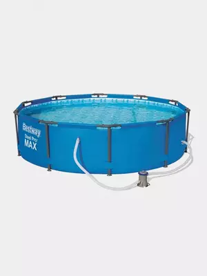 Сборный бассейн (круглый) с аксессуарами "Bestway" Steel Pro MAX 56984, каркасный, d 305 х 100 см (Синий)