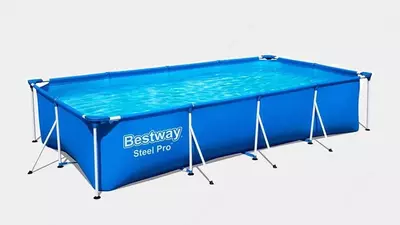 Сборный бассейн (прямоугольный) "Bestway" Steel Pro 561МА, каркасный, 450 х 220 х 84 см (Голубой/белый)