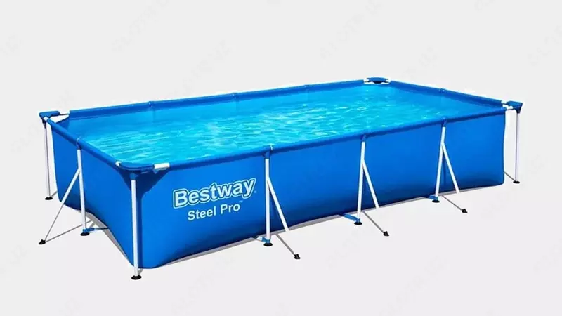 Сборный бассейн (прямоугольный) "Bestway" Steel Pro 561МА, каркасный, 450 х 220 х 84 см (Голубой/белый)