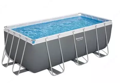 Сборный бассейн (прямоугольный) с аксессуарами "Bestway" Steel Pro МАX 56670, каркасный, 488 x 244 x 122 см (Серый)