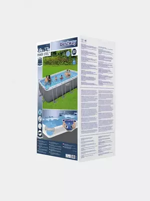 Сборный бассейн (прямоугольный) с аксессуарами "Bestway" Steel Pro МАX 56466, каркасный, 549 x 274 x 122 см (Серый)