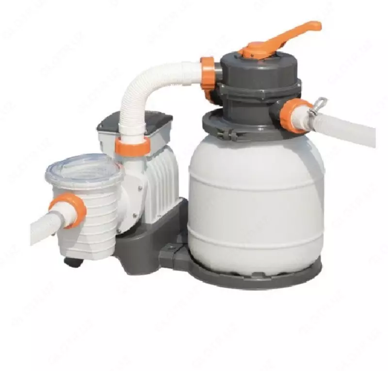 Сборный бассейн (прямоугольный) с аксессуарами "Bestway" Power Steel 5612B BW, каркасный, 640 х 274 х 132 см (Серый)