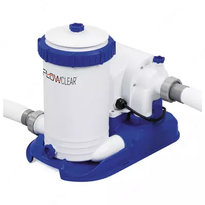 Сборный бассейн (круглый) с аксессуарами "Bestway" Power Steel 56883, каркасный, d 610 х 132 см (Серая плитка)