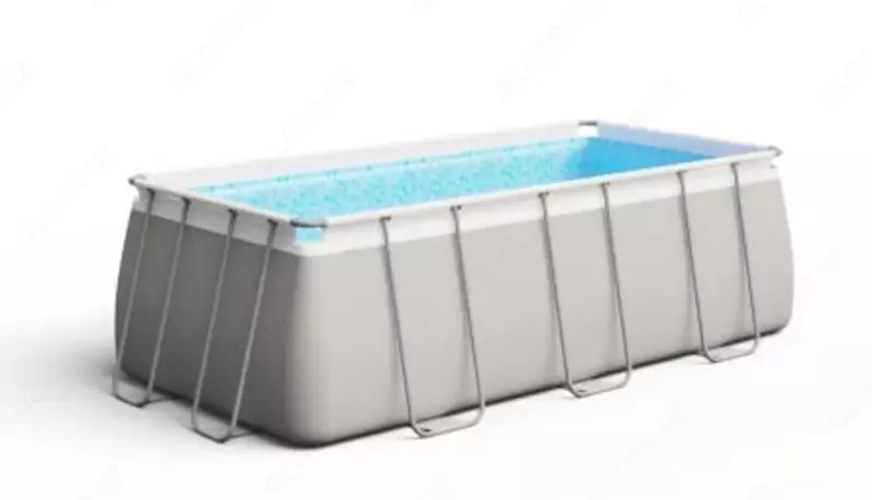 Prefabrik hovuz (to'rtburchaklar) aksessuarlari bilan "Bestway" Power Steel 56442, ramka, 404 x 201 x 100 sm (kulrang)