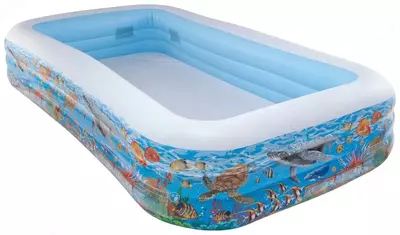 Puflanadigan basseyn (to'rtburchaklar) "INTEX" Dengiz rifi, 305x183x56 sm (Art. - 58485NP)