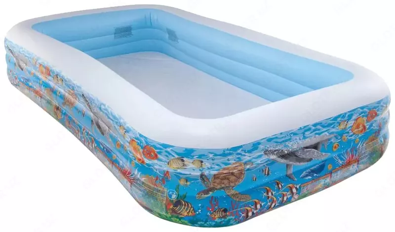 Puflanadigan basseyn (to'rtburchaklar) "INTEX" Dengiz rifi, 305x183x56 sm (Art. - 58485NP)
