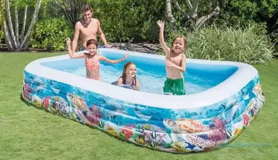 Puflanadigan basseyn (to'rtburchaklar) "INTEX" Dengiz rifi, 305x183x56 sm (Art. - 58485NP)