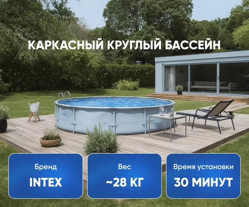 INTEX 26706 — Каркасный круглый бассейн 305×99 см (Prism Frame Pool)
