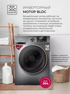 Инверторная Стиральная Машина Ziffler, 8кг