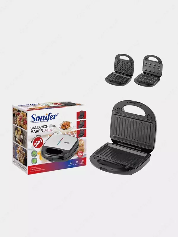 Вафельница и гриль Sonifer, SF-6153 — 3 в 1
