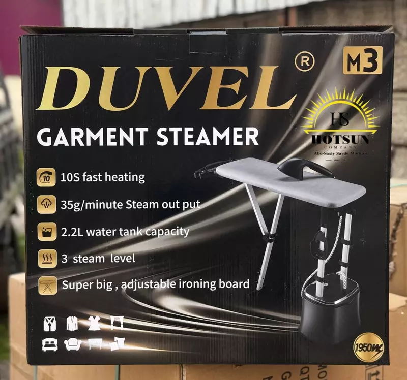 Kiyim-kechak va to'qimachilik uchun pol bug'li pishirgich "DUVEL" M3, 1950W, bug' 35 g/min, 2,2 l. (Germaniya)