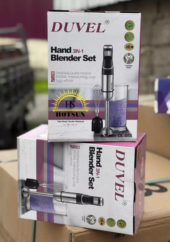 Maishiy blender (immersion) "DUVEL" DL-055, 1200W, 600 ml., 4 pichoq (Germaniya)