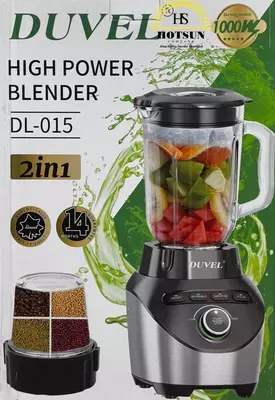 Maishiy blender (statsionar) 2 tasi 1 ta "DUVEL" DL-015, 1000 Vt, 1,5 l., 4 tezlikli (Germaniya)
