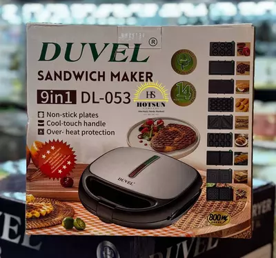 Universal sendvich ishlab chiqaruvchi 9 in 1 (toster) "DUVEL" DL-053, 800 Vt, zanglamaydigan po'lat (Germaniya)