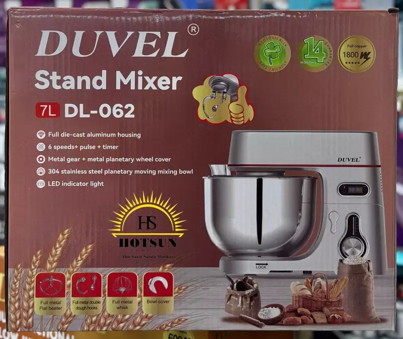Планетарный миксер "DUVEL" DL-062, 1800W, 7 л, 6 режимов, таймер (Германия)