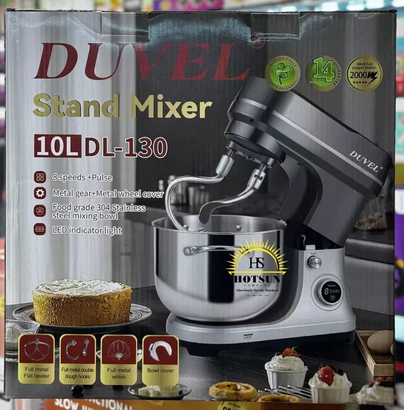 Planetar mikser "DUVEL" DL-130, 2000W, 10 l, 8 rejim (Germaniya)