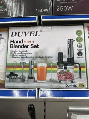 Qo'l blender to'plami 10 dona 1 ta "DUVEL" DL-111C, 1200 Vt, 1,0 l/700 ml, Turbo rejimi (Germaniya)