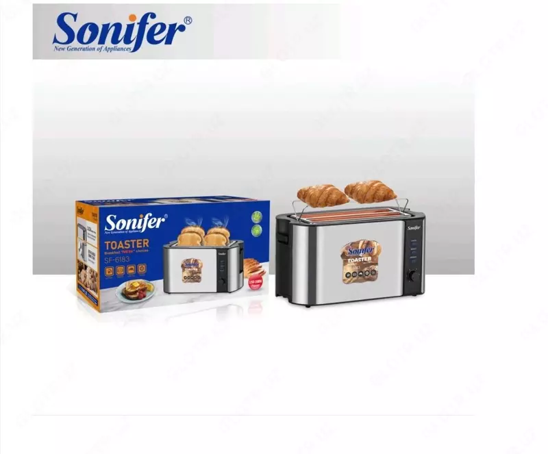 Toster "Sonifer" SF-6183, 220V, zanglamaydigan po'lat, 6 tezlikli (Xitoy) Kumush/qora