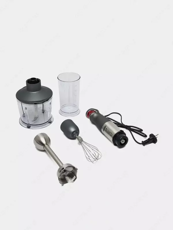 4-in-1 qo'l blenderi, mikser, maydalagich "Sonifer" SF-8101, 1200W, 500/600 ml. (Xitoy) Qizil/Kumush