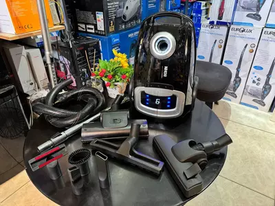 Бытовой пылесос (inverter) "BOHN" Performer BS-401, 2400Вт, мешок 4 л., 7 насадок (Черный/металлик)