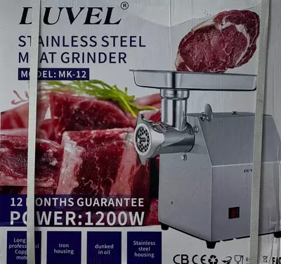Электрическая мясорубка (нерж. сталь) "DUVEL" МК-12, 1200W, реверс, 2 скорости (Германия) Стальная