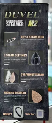 Uy-ro'zg'or kiyimlari bug'lash mashinasi (qo'lda) "DUVEL" M2, 2000W, 3 rejim, 330 ml. (Germaniya) Qora