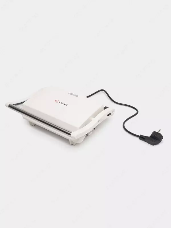 Тостер-гриль "Rabee" RJ-400, для приготовления панини, 1000 Вт, антипригарное покрытие (Китай) Белый