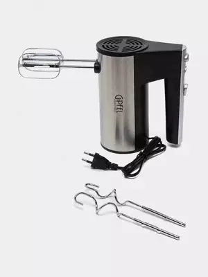 3-in-1 qoʻl mikseri "Gipfel" GF-1656, 600W, 5 rejim, 4 ta qoʻshimcha (Germaniya) Metallik/Qora