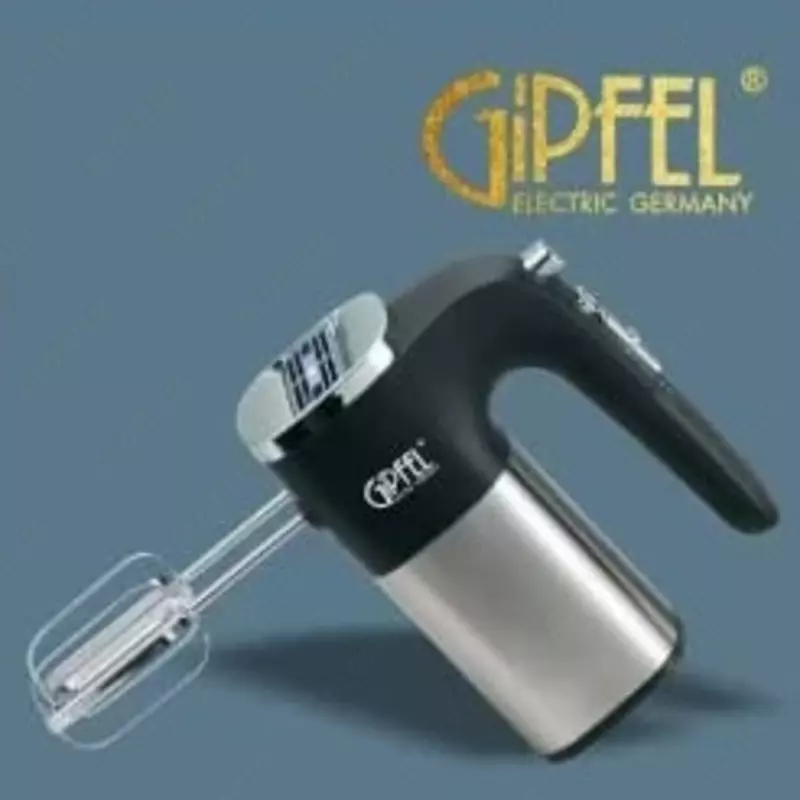3-in-1 qoʻl mikseri "Gipfel" GF-1656, 600W, 5 rejim, 4 ta qoʻshimcha (Germaniya) Metallik/Qora