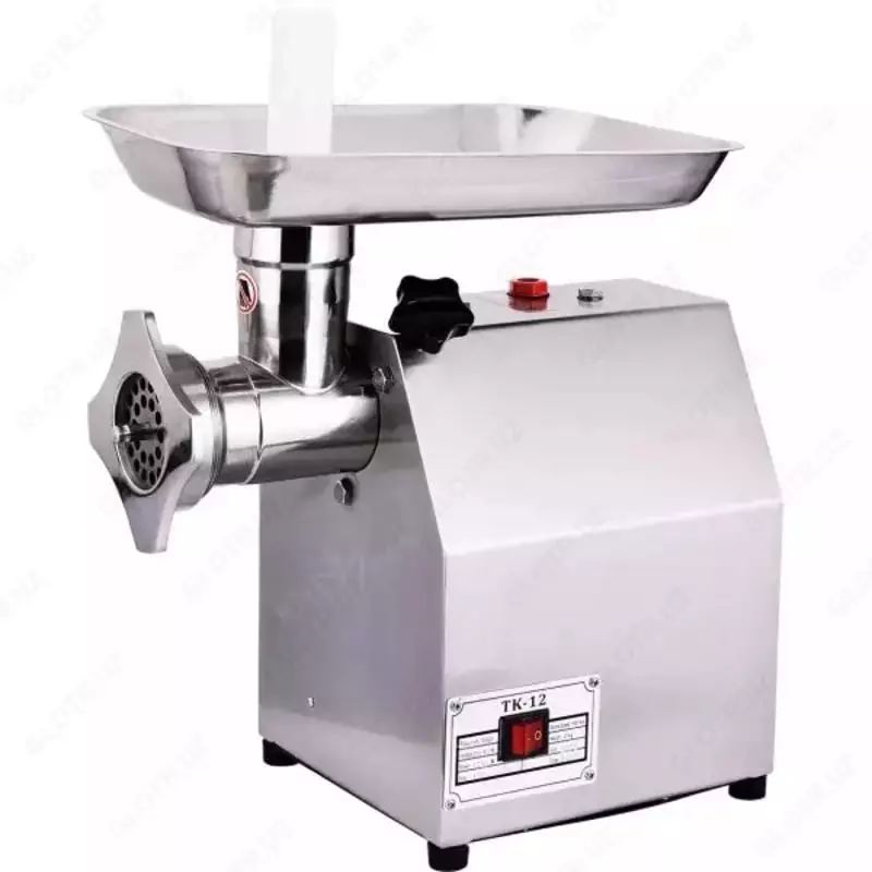 Elektr sanoat go'sht maydalagich (zanglamaydigan po'lat) "Zumrad" TK-12, 840 Vt, teskari, 2 pichoq (Xitoy) Chelik