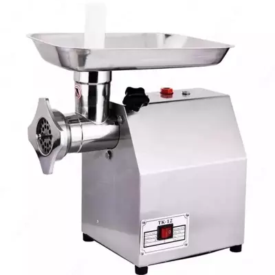 Elektr sanoat go'sht maydalagich (zanglamaydigan po'lat) "Zumrad" TK-12, 840 Vt, teskari, 2 pichoq (Xitoy) Chelik