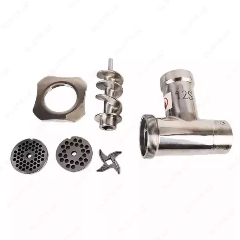 Электрическая промышленная мясорубка (нерж. сталь) "Emerald" TK-12, 840W, реверс, 2 ножа (Китай) Стальная